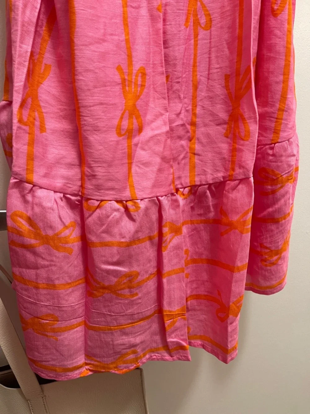 NWT Umgee Bow Print Mini Dress w/ Tie Waist - Picture 10 of 10